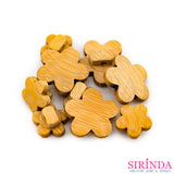 กระดุมไม้ดอกไม้ขาสอย (10-15มิล) (0044001) 