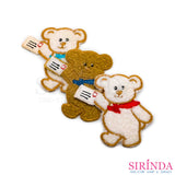 ตัวรีดการ์ตูนหมีถือจดหมาย ตัวรีดติดเสื้อ อาร์มปักตกแต่ง DIY EMBROIDERY PATCH (00080023)
