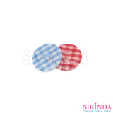 กระดุมเรซิ่นลายผ้าสก๊อต2รู (14มิล) (0001167)