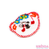 ตัวรีดการ์ตูนหมีตาขีดแก้มแดงมงกุฎดอกไม้ ตัวรีดติดเสื้อ อาร์มปักตกแต่ง DIY EMBROIDERY PATCH (00080039)