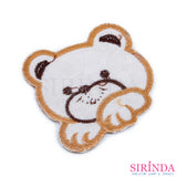 ตัวรีดการ์ตูนหมียิ้มอุ้งเท้า2ข้าง ตัวรีดติดเสื้อ อาร์มปักตกแต่ง DIY EMBROIDERY PATCH (00080032)