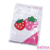 ตัวรีดการ์ตูนสตอเบอรี่แฝด ตัวรีดติดเสื้อ อาร์มปักตกแต่ง DIY EMBROIDERY PATCH (00080474)