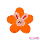 ตัวรีดการ์ตูนกระต่ายดอกไม้ ตัวรีดติดเสื้อ อาร์มปักตกแต่ง DIY EMBROIDERY PATCH (00080025)