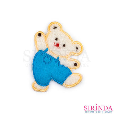 ตัวรีดการ์ตูนหมีออกกำลังกาย ตัวรีดติดเสื้อ อาร์มปักตกแต่ง DIY EMBROIDERY PATCH (00080014)