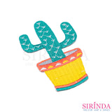 ตัวรีดการ์ตูนกระบองเพชร ตัวรีดติดเสื้อ อาร์มปักตกแต่ง DIY EMBROIDERY PATCH (00080388)