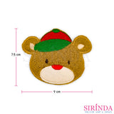 ตัวรีดการ์ตูนหมีใส่หมวกแก๊ป ตัวรีดติดเสื้อ อาร์มปักตกแต่ง DIY EMBROIDERY PATCH (00080043)