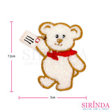 ตัวรีดการ์ตูนหมีถือจดหมาย ตัวรีดติดเสื้อ อาร์มปักตกแต่ง DIY EMBROIDERY PATCH (00080023)