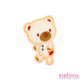 ตัวรีดการ์ตูนหมีกระดุมปะผ้า ตัวรีดติดเสื้อ อาร์มปักตกแต่ง DIY EMBROIDERY PATCH (00080005)