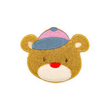 ตัวรีดการ์ตูนหมีใส่หมวกแก๊ป ตัวรีดติดเสื้อ อาร์มปักตกแต่ง DIY EMBROIDERY PATCH (00080043)