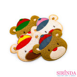 ตัวรีดการ์ตูนหมีใส่หมวกแก๊ป ตัวรีดติดเสื้อ อาร์มปักตกแต่ง DIY EMBROIDERY PATCH (00080043)
