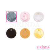 ป้ายเรซิ่นวงกลม เลเซอร์หน้ายิ้ม  Smile พร้อมเจาะรูสำหรับเย็บ Laser Resin Tag (00420002)