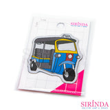 ตัวรีดการ์ตูนรถสามล้อตุ๊กตุ๊ก Tuk Tuk ตัวรีดติดเสื้อ อาร์มทอตกแต่ง DIY WOVEN LABEL PATCH (00320010)