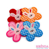 ตัวรีดการ์ตูนกระต่ายดอกไม้ ตัวรีดติดเสื้อ อาร์มปักตกแต่ง DIY EMBROIDERY PATCH (00080025)