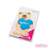 ตัวรีดการ์ตูนหมีอุ้มหัวใจCongratulation ตัวรีดติดเสื้อ อาร์มปักตกแต่ง DIY EMBROIDERY PATCH (00080016)