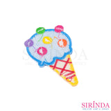 ตัวรีดการ์ตูนไอติม ตัวรีดติดเสื้อ อาร์มปักตกแต่ง DIY EMBROIDERY PATCH (00080380)