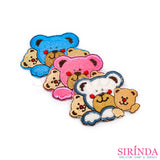 ตัวรีดการ์ตูนหมีแม่ลูกแฝด ตัวรีดติดเสื้อ อาร์มปักตกแต่ง DIY EMBROIDERY PATCH (00080018)