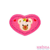 ตัวรีดการ์ตูนหน้าหมีหัวใจ ตัวรีดติดเสื้อ อาร์มปักตกแต่ง DIY EMBROIDERY PATCH (00080022)