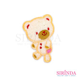 ตัวรีดการ์ตูนหมีกระดุมปะผ้า ตัวรีดติดเสื้อ อาร์มปักตกแต่ง DIY EMBROIDERY PATCH (00080005)