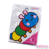 ตัวรีดการ์ตูนหนอนหน้ายิ้ม ตัวรีดติดเสื้อ อาร์มปักตกแต่ง DIY EMBROIDERY PATCH (00080383)