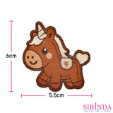 ตัวรีดการ์ตูนม้ายูนิคอร์นหางหัวใจ ตัวรีดติดเสื้อ อาร์มปักตกแต่ง DIY EMBROIDERY PATCH (00080540)