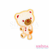 ตัวรีดการ์ตูนหมีกระดุมปะผ้า ตัวรีดติดเสื้อ อาร์มปักตกแต่ง DIY EMBROIDERY PATCH (00080005)