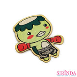 ตัวรีดการ์ตูนกับปะมวยไทย ตัวรีดติดเสื้อ อาร์มทอตกแต่ง DIY WOVEN LABEL PATCH (00320016)