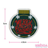 ตัวรีดการ์ตูนขวดโหล MERRY Christmas ตัวรีดติดเสื้อ อาร์มทอตกแต่ง DIY WOVEN LABEL PATCH (00320012)