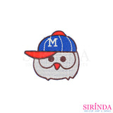 ตัวรีดการ์ตูนนกฮูกใส่หมวก ตัวรีดติดเสื้อ อาร์มปักตกแต่ง DIY EMBROIDERY PATCH (00080430)
