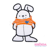 ตัวรีดการ์ตูนกระต่ายเสื้อครอปหัวใจ ตัวรีดติดเสื้อ อาร์มปักตกแต่ง DIY EMBROIDERY PATCH (00080484)