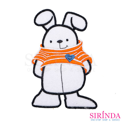 ตัวรีดการ์ตูนกระต่ายเสื้อครอปหัวใจ ตัวรีดติดเสื้อ อาร์มปักตกแต่ง DIY EMBROIDERY PATCH (00080484)