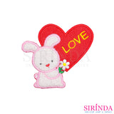 ตัวรีดการ์ตูนกระต่ายLOVE ตัวรีดติดเสื้อ อาร์มปักตกแต่ง DIY EMBROIDERY PATCH (00080429)