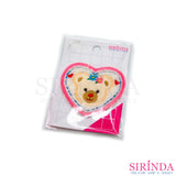 ตัวรีดการ์ตูนหน้าหมีหัวใจ ตัวรีดติดเสื้อ อาร์มปักตกแต่ง DIY EMBROIDERY PATCH (00080022)