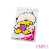 ตัวรีดการ์ตูนเป็ดถือถุงเงิน ตัวรีดติดเสื้อ อาร์มปักตกแต่ง DIY EMBROIDERY PATCH (00080028)