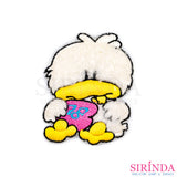 ตัวรีดการ์ตูนเป็ดถือถุงเงิน ตัวรีดติดเสื้อ อาร์มปักตกแต่ง DIY EMBROIDERY PATCH (00080028)