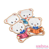 ตัวรีดการ์ตูนหมีอ่านหนังสือ ตัวรีดติดเสื้อ อาร์มปักตกแต่ง DIY EMBROIDERY PATCH (00080423)
