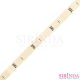 ป้ายไซส์พิมพ์อักษรคอตตอนสปัน ขนาด1cm พื้นสีผ้าดิบ อักษรสีดำ I Printed Size Label (00040008)
