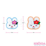 ตัวรีดการ์ตูนกระต่ายผ้าซาตินโบว์ดอกไม้ ตัวรีดติดเสื้อ อาร์มปักตกแต่ง DIY EMBROIDERY PATCH (00080033)