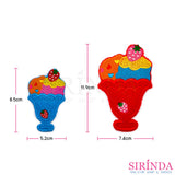 ตัวรีดการ์ตูนไอศครีมถ้วยสูง ตัวรีดติดเสื้อ อาร์มปักตกแต่ง DIY EMBROIDERY PATCH (00080012)