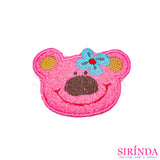 ตัวรีดการ์ตูนหมียิ้มผูกโบว์ ตัวรีดติดเสื้อ อาร์มปักตกแต่ง DIY EMBROIDERY PATCH (00080464)