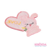ตัวรีดการ์ตูนกระต่ายLOVE ตัวรีดติดเสื้อ อาร์มปักตกแต่ง DIY EMBROIDERY PATCH (00080429)