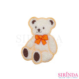 ตัวรีดการ์ตูนหมีนั่งผูกโบว์ ตัวรีดติดเสื้อ อาร์มปักตกแต่ง DIY EMBROIDERY PATCH (00080448)