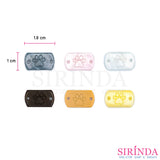 ป้ายเรซิ่นสี่เหลี่ยม เลเซอร์รอยเท้าหมา พร้อมเจาะรูสำหรับเย็บ Laser Resin Tag (00420001)