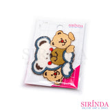 ตัวรีดการ์ตูนหมีแม่ลูกแฝด ตัวรีดติดเสื้อ อาร์มปักตกแต่ง DIY EMBROIDERY PATCH (00080018)