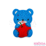 ตัวรีดการ์ตูนหมีอุ้มแอปเปิ้ล ตัวรีดติดเสื้อ อาร์มปักตกแต่ง DIY EMBROIDERY PATCH (00080044)