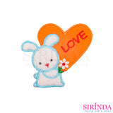 ตัวรีดการ์ตูนกระต่ายLOVE ตัวรีดติดเสื้อ อาร์มปักตกแต่ง DIY EMBROIDERY PATCH (00080429)