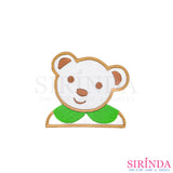 ตัวรีดการ์ตูนหมีปกบัว ตัวรีดติดเสื้อ อาร์มปักตกแต่ง DIY EMBROIDERY PATCH (00080492)