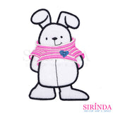 ตัวรีดการ์ตูนกระต่ายเสื้อครอปหัวใจ ตัวรีดติดเสื้อ อาร์มปักตกแต่ง DIY EMBROIDERY PATCH (00080484)