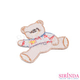 ตัวรีดการ์ตูนหมีนั่งชูมือ ตัวรีดติดเสื้อ อาร์มปักตกแต่ง DIY EMBROIDERY PATCH (00080443)
