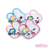 ตัวรีดการ์ตูนกระต่ายผ้าซาตินโบว์ดอกไม้ ตัวรีดติดเสื้อ อาร์มปักตกแต่ง DIY EMBROIDERY PATCH (00080033)