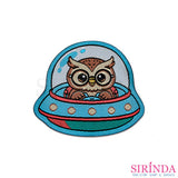 ตัวรีดการ์ตูนนกฮูก ตัวรีดติดเสื้อ อาร์มทอตกแต่ง DIY WOVEN LABEL PATCH (00320021)